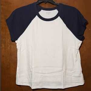 Old Navy Blue and White Raglan Tee